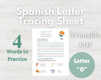 Hoja de trabajo para trazar la letra 'O' en español: Actividad bilingüe (PDF)