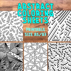 Abstract Patterned Coloring Sheets Bundle - Instant Digital Download