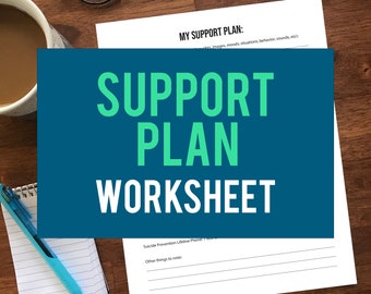 My Support Plan Worksheet - Instant Digital Download