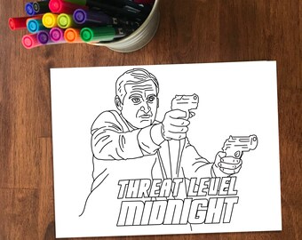 Desenho para colorir inspirado em Michael Scott da série The Office - Download digital instantâneo