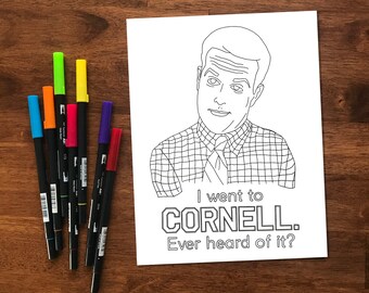 Pacote de desenhos para colorir inspirados em Andy Bernard da série The Office - Download digital instantâneo