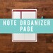 Note Organizer Sheet - Instant Digital Download - Etsy