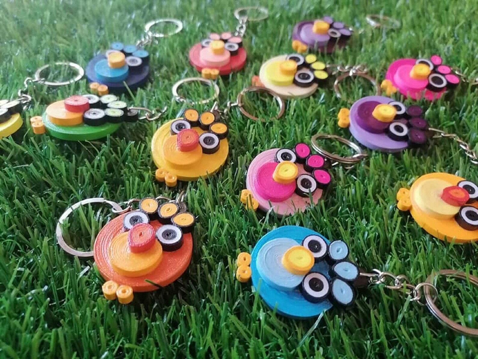 Paper Quilling Key tag Small Key tag Angry bird Key tag Home Etsy