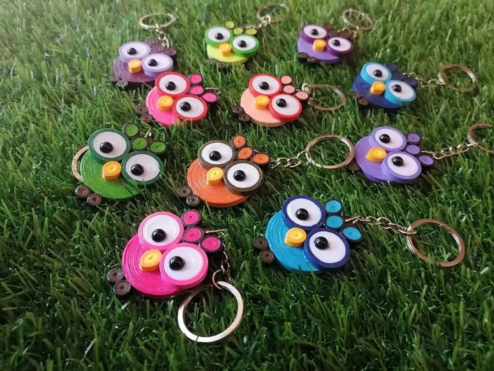 Paper Quilling Key tag Small Key tag Angry bird Key tag Home Etsy