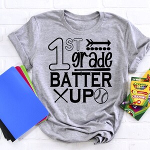 First Grade Batter Up SVG, First Grade Teacher SVG, Teacher SVG, Back to School svg, First Grade Student, First Grade Boy