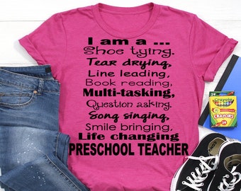 etsy preschool teacher shirts