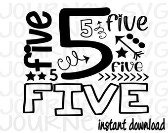 Download Fifth Birthday Svg Etsy