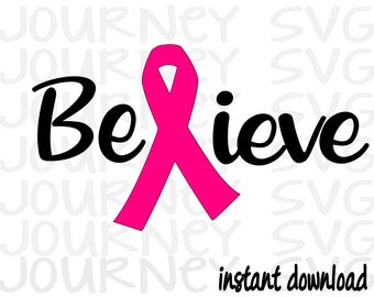 Fight Like a Boss Cancer Ribbon Instant Download Think Pink Kick Cancer SVG Cut File Cancer Survivor