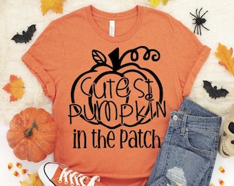 Cutest Pumpkin in the Patch SVG, Pumpkin SVG, Fall SVG, Halloween svg, Baby Fall svg, Pumpkin Baby svg, Child Fall svg