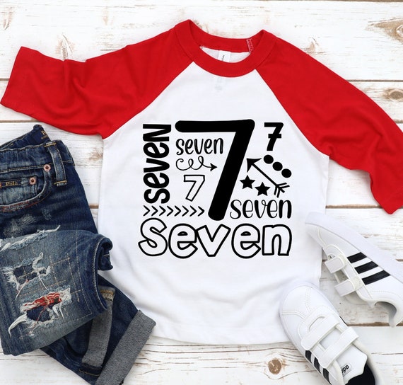 Seventh Birthday SVG, Child's Birthday SVG, Kid's Birthday svg, Child's Birthday Shirt,  Seven Year Old Birthday svg, 7th Birthday svg