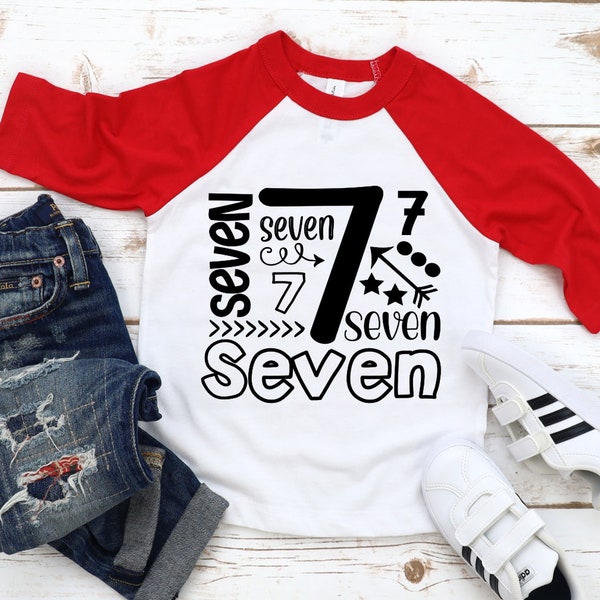 Seventh Birthday SVG, Child's Birthday SVG, Kid's Birthday svg, Child's Birthday Shirt,  Seven Year Old Birthday svg, 7th Birthday svg