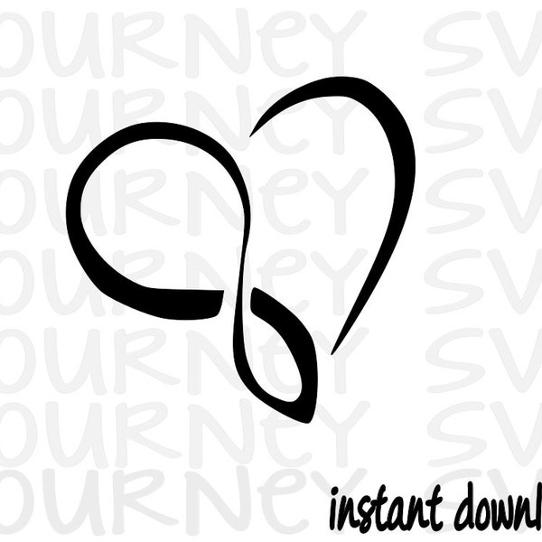 Heart Infinity SVG, Heart SVG, Doodle Heart SVG
