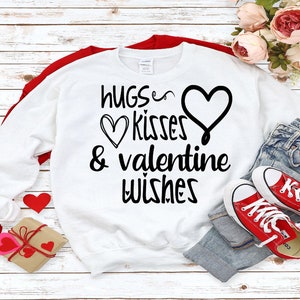 Hugs Kisses and Valentine Wishes SVG, Heart SVG, Valentine&#39;s Day SVG
