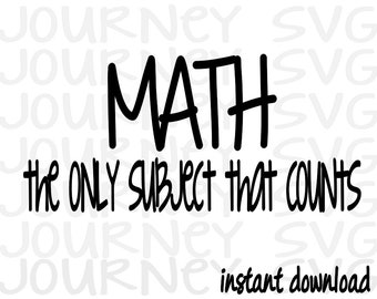 Math The Only Subject That Counts SVG, Classroom SVG, Classroom decor SVG