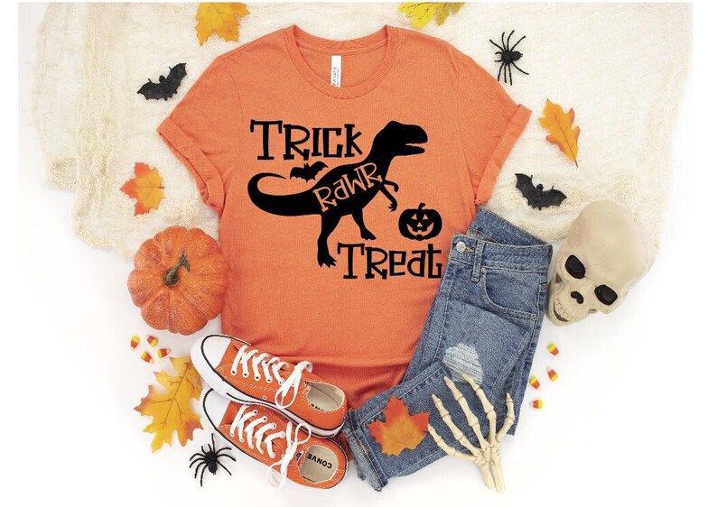 Trick Rawr Treat SVG, Halloween SVG, Halloween lärare SVG, Halloween barn SVG, Halloween pojke SVG bild 1