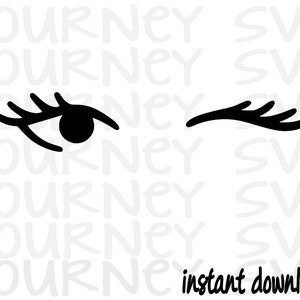 Può includere: Un'illustrazione in bianco e nero di un occhio che ammicca con le ciglia. L'occhio è chiuso da un lato e aperto dall'altro. Il testo "download istantaneo" è sotto l'occhio.