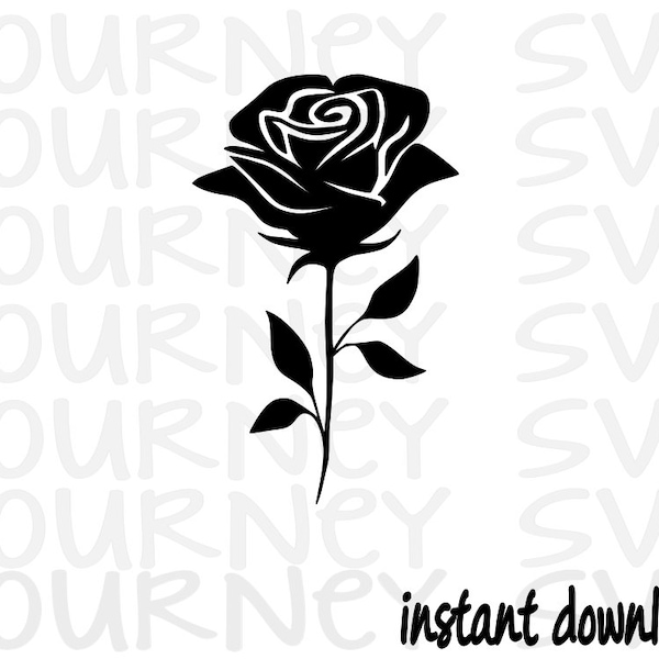 Rose SVG, Flower SVG, Rose on a Stem