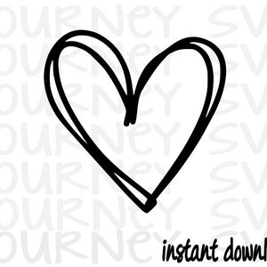 May include: A simple black and white hand-drawn heart shape. The heart is outlined twice, creating a double-lined effect.