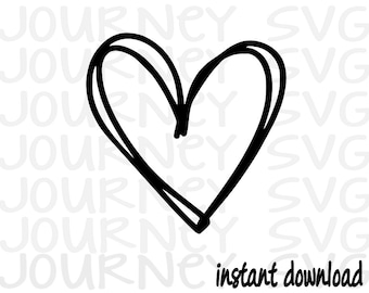 Heart Svg Doodle Heart Svg Crayon Heart Svg Etsy Uk