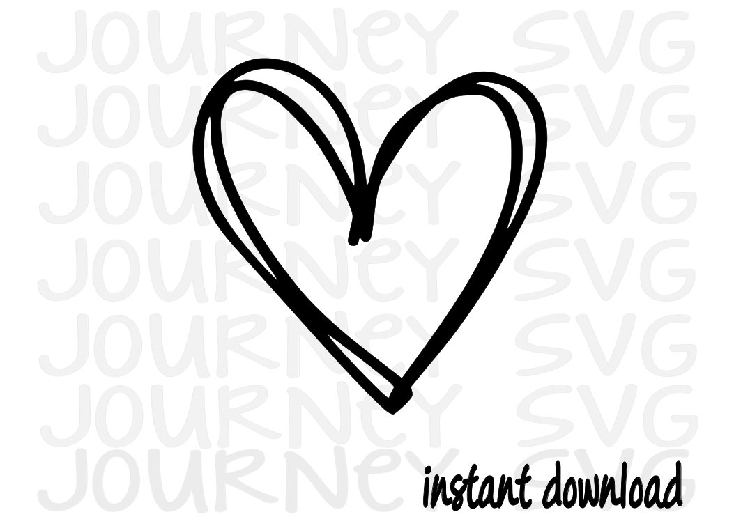 Whimsical Heart Stencil Design - SVG FILE ONLY