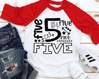 Fifth Birthday SVG, Child's Birthday SVG, Kid's Birthday svg, Child's Birthday Shirt,  Five Year Old Birthday svg, 5th Birthday svg