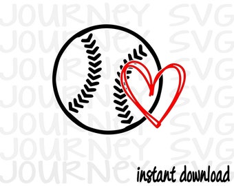 Baseball Heart SVG file, Family svg, Baseball svg, Fan svg, Sport svg