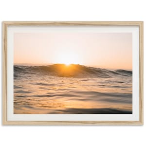 Fine Art Sunset Ocean Print - Framed Coastal Wall Art, Ocean Waves Surf Photography, San Diego Beach Photography, California Summer Decor