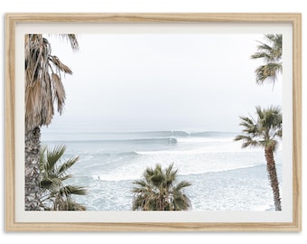 Framed Surf Photography Print | Swamis Beach, San Diego Coastal Wall Art Decor,