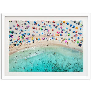 Fine Art Beach Day Print - Coastal Ocean Aerial Wall Art Framed Fine Art Photography Home Decor