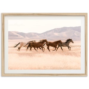 Framed Horse Photography Print | Western Wall Art, Southwest Decor, Wild Mustangs