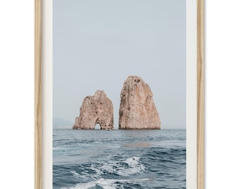 Framed Amalfi Coast Photography Print | Ocean Sailing Wall Art, Coastal Home Decor