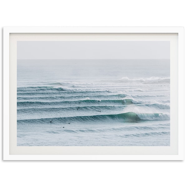 Impresión de surf de bellas artes - Epic Ocean Waves Beach House enmarcada fotografía de bellas artes decoración de la pared