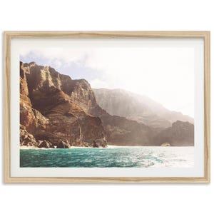 Framed Na Pali Coast Print | Hawaii Ocean Cliffs Fine Art Photography