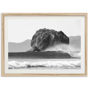 Fine Art Photography Surf Print - Black and White Ocean Wave Beach House Costa Rica Framed Home Wall Decor