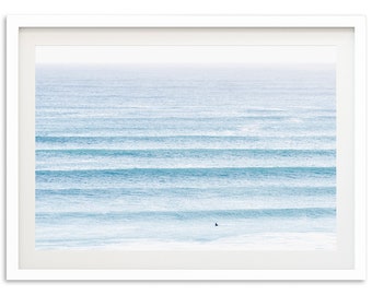 Fine Art Ocean Waves Surf Print - Minimalist Beach House Framed Fine Art Photography Wall Decor