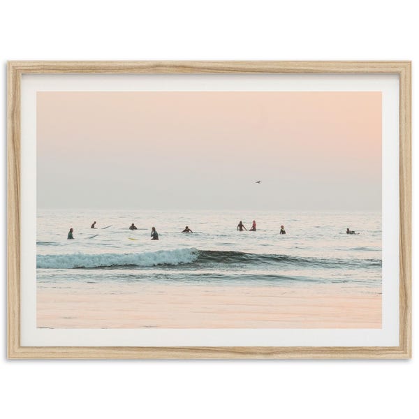 Framed Surf Print | Coastal Beach Wall Art, California Photography Ocean Decor, Board Meeting
