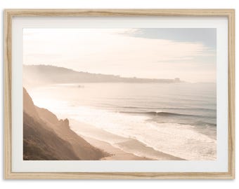 Framed Surf Photography Print | San Diego Big Wave Wall Art, Black's Beach Ocean Decor