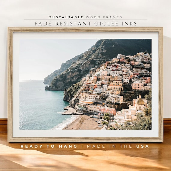 Framed Amalfi Coast Print | Positano Italy Coastal Wall Art - Etsy