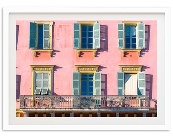 Fine Art Travel Wall Print - Europe City Street Art Abstract Pink Building Framed Fine Art Photography Home Decor