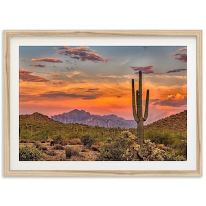 Framed Saguaro Desert Photography Print | Cactus Wall Art, Arizona