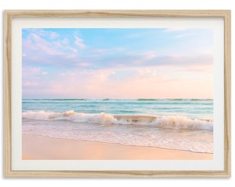 Framed Beach Photography Print | Pastel Coastal Wall Art