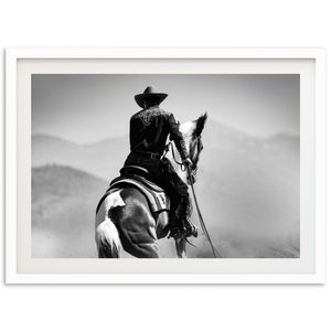 Fine Art Americana Rodeo Print - Black and White Cowboy Horse Southwest Framed Fine Art Photography Wall Decor