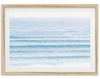 Framed Ocean Wave Wall Art | Surf Photography Print, Coastal Beach Decor, Sets
