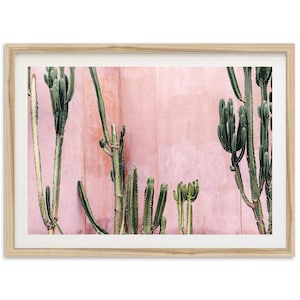Framed Cactus Fine Art Print | Pink Western Decor, Desert Photography