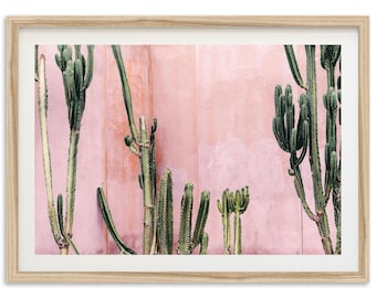 Framed Cactus Fine Art Print | Pink Western Decor, Desert Photography