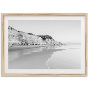 Fine Art Ocean Print - Black and White Minimalist California Beach San Diego Coastal Framed Fine Art Photography Home Wall Decor