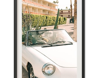 Framed Cactus Car Print | Palm Springs Art, Desert Porsche Photography