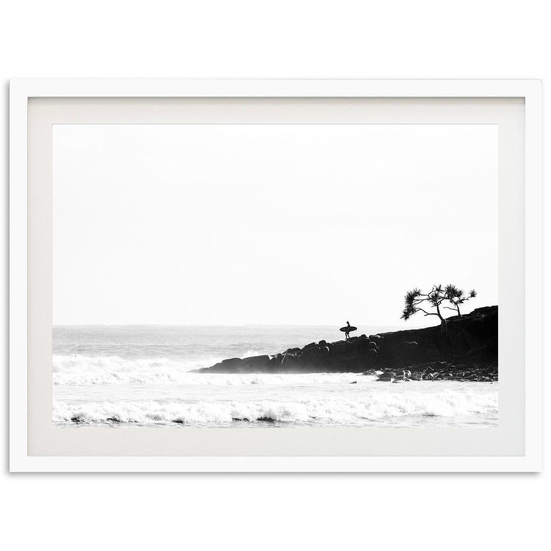 Fine Art Minimalist Surf Print - Black and White Photography Ocean Wall ...