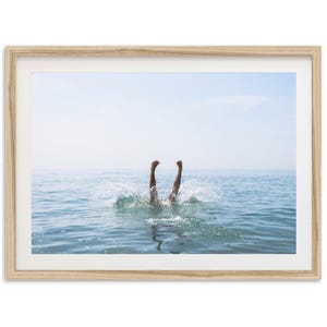 Framed Beach Photography Print | Ocean Dive Coastal Wall Art