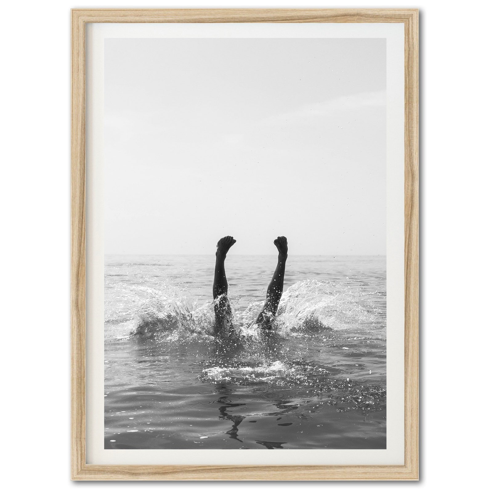 Fine Art Black and White Photography Print Ocean Dive Beach - Etsy